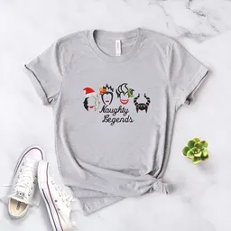 Embroidered Naughty Legends Villains - Bad Girls Fun Christmas - Embroidery Unisex T-Shirt - 2