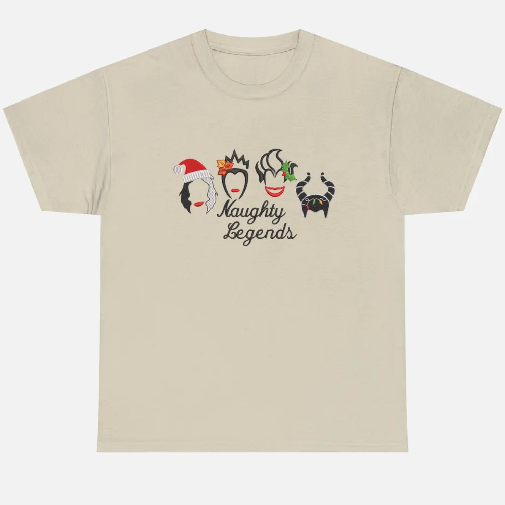 Embroidered Naughty Legends Villains - Bad Girls Fun Christmas - Embroidery Unisex T-Shirt - 1